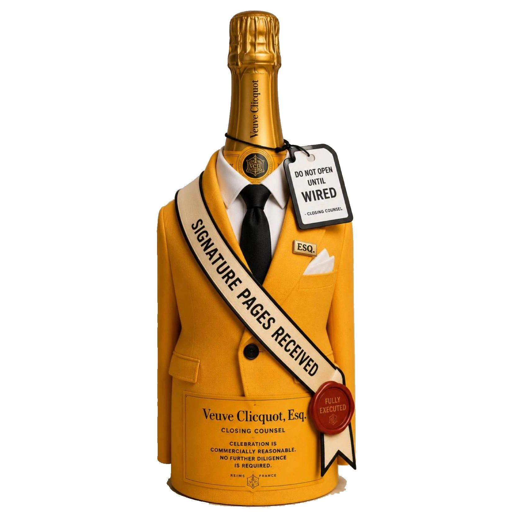 Veuve Clicquot, Esq. — custom law firm gift concept